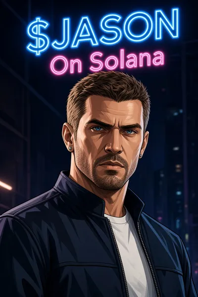 Original blue-eyed Jason portrait with neon lettering.